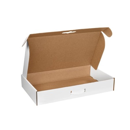 Bsc Preferred 24 x 14 x 4'' White Corrugated Carrying Cases, 10PK BUY00013166